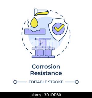 Corrosion resistance multi color concept icon Stock Vector