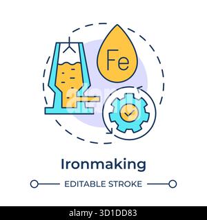 Ironmaking multi color concept icon Stock Vector