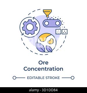 Ore concentration multi color concept icon Stock Vector