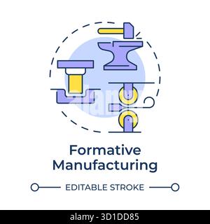 Formative manufacturing multi color concept icon Stock Vector