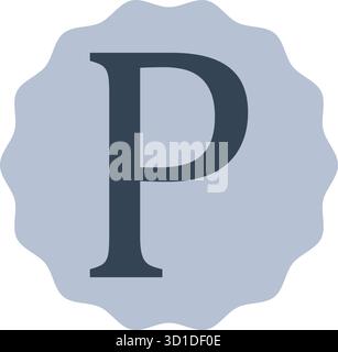 Letter P Vector Design Isolated on White Background. Perfect for educational charts, typography artwork, creative alphabet projects and posters. Stock Vector