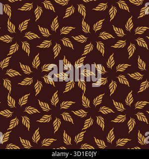 Circle Leaf Seamless Pattern Design Stock Vector