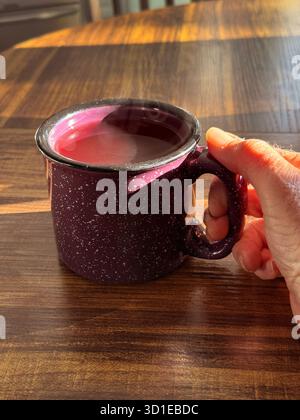 A single cup of hot coffee Stock Photo