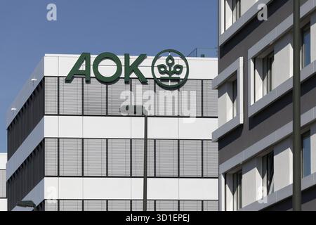AOK Rheinland Hamburg, logo on building, health insurance, Duesseldorf,  North Rhine-Westphalia, Germany Stock Photo - Alamy