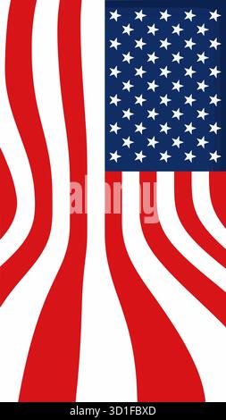 A USA flag is seen in a vector image. Stock Vector