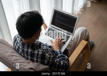 Software development programming on computer screen for modish application and program coding Stock Photo