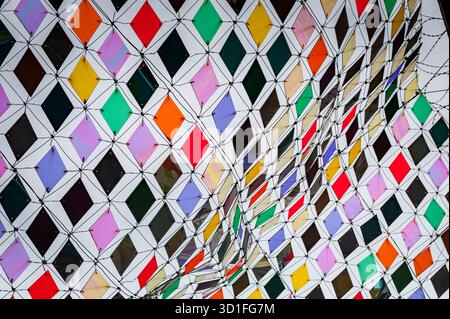 Geometry zig zag pattern. Abstract background of colored rhombus. Stock Photo