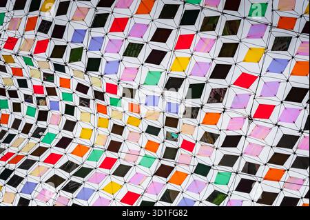 Geometry zig zag pattern. Abstract background of colored rhombus. Stock Photo