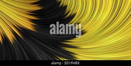 Yellow Psychedelic Swirl Fractal Abstract Background Stock Photo