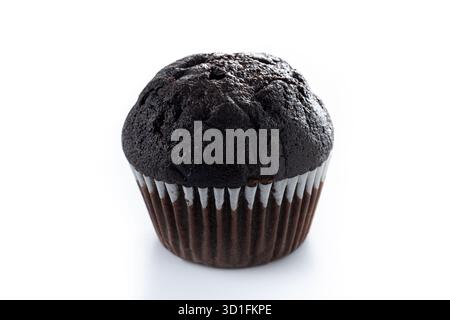 Chocolate muffin isolated on white background Stock Photo