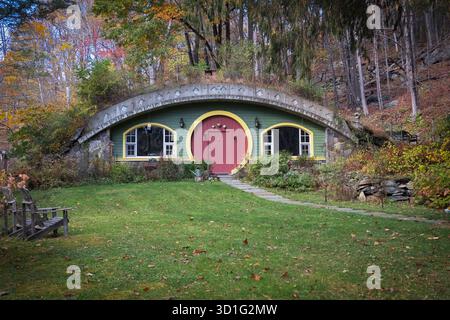The one of a kind Hobbit House, a 2 bedroom B & B tucked away in Pawling, Dutchess County, New York. Stock Photo
