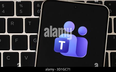 Microsoft Teams - Meetings and Team Collaboration application Stock Photo