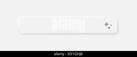 A search bar with an artificial intelligence sign. A search string in the style of neumorphism Stock Vector