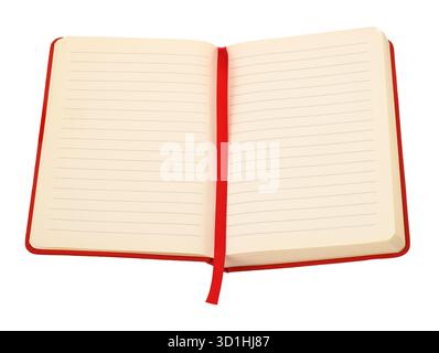 Paperbook with red ribbon isolated on withe Stock Photo