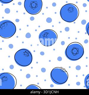 seamless pattern blueberry background, symbol of summer. design holiday greeting card and invitation of seasonal summer holidays, beach parties Stock Vector