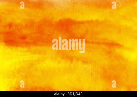 Abstract watercolor bright orange, red hand drawn texture, isolated on white background, vector illustration Stock Vector