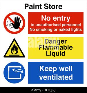 Multi Message Site Safety Sign displays multiple safety instructions in one panel, combining warnings, mandatory actions, and prohibitions. Stock Vector