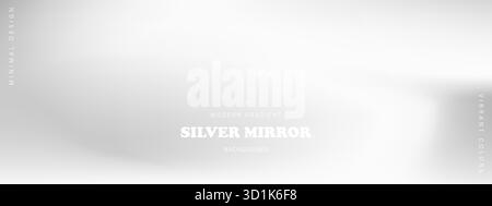 Modern chrome wallpaper. Liquid silver mirror gradient with abstract steel reflections. Vector illustration Stock Vector