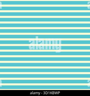 Cream striped pattern on blue turquoise background Stock Vector