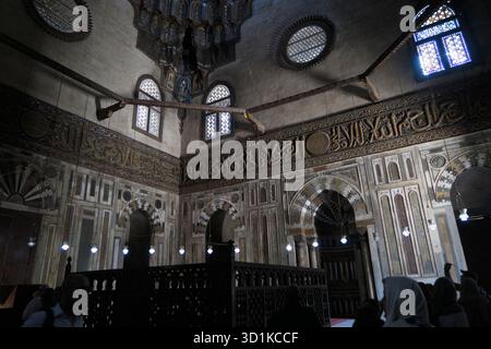 Interior view of the Mosque-Madrasa of Sultan Hasan, a monumental complex located in Cairo, Egypt Stock Photo