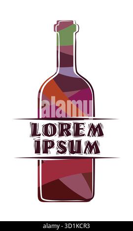 The symbol of the red wine bottle. Stock Vector