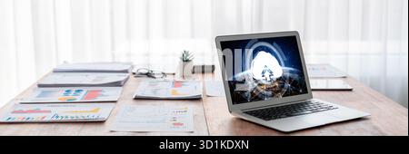 Cloud computing software for brisk remote work and personal data storage Stock Photo