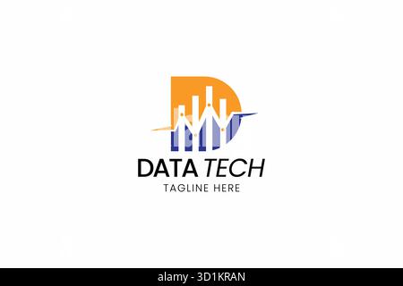 Letter D Abstract Symbol Logo Data Tech Finance Business Digital Company Stock Vector