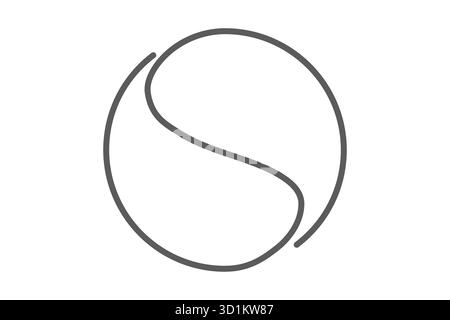 Continuous Line Baseball Softball. Sporty artwork, isolated on white background Stock Vector