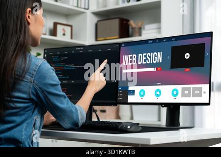 Website design software provide brisk template for online retail business and e-commerce Stock Photo