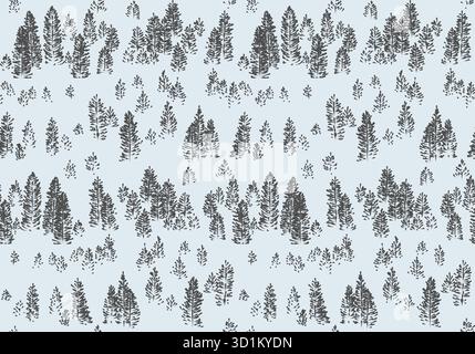 Seamless background with coniferous forest. Stock Vector