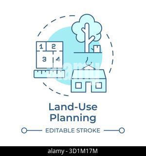 Land use planning soft blue concept icon Stock Vector