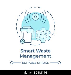 Smart waste management soft blue concept icon Stock Vector
