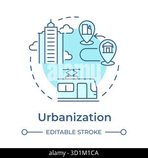Urbanization soft blue concept icon Stock Vector
