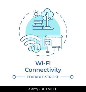 Wi fi connectivity soft blue concept icon Stock Vector