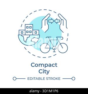 Compact city soft blue concept icon Stock Vector