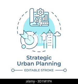Strategic urban planning soft blue concept icon Stock Vector