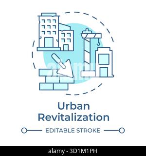Urban revitalization soft blue concept icon Stock Vector