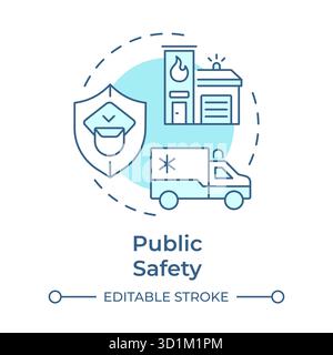 Public safety soft blue concept icon Stock Vector