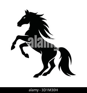 Silhouette of horse on white background. Stock Vector