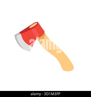 Axe with wooden handle Stock Vector
