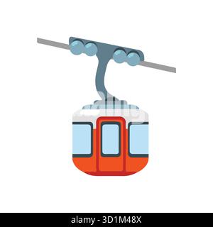 Aerail tramway vector illustration. Stock Vector