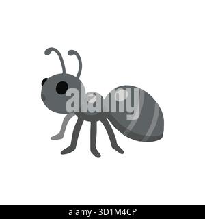 Black ant on white background. Stock Vector