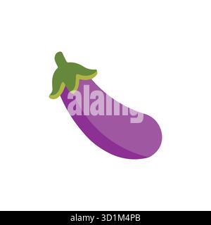 Aubergine vector on white background. Stock Vector