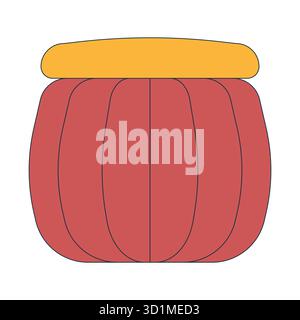 Boho ottoman 2D cartoon object Stock Vector