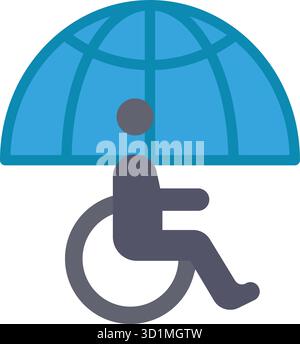 Barrier-Free World icon vector image. Suitable for mobile apps, web apps and print media. Stock Vector