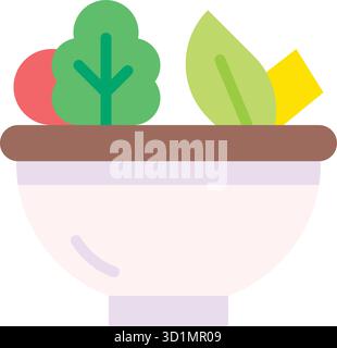 Salad Bowl icon vector image. Suitable for mobile apps, web apps and print media. Stock Vector