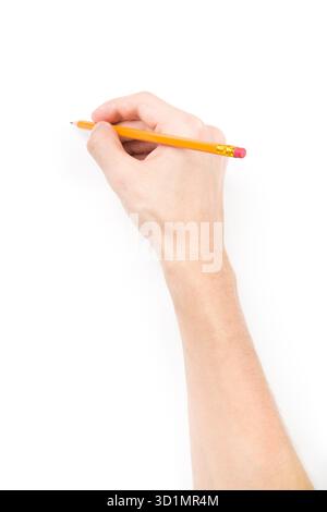 Hand with pencil writing something Stock Photo