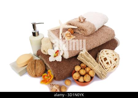 Towels and spa set Stock Photo
