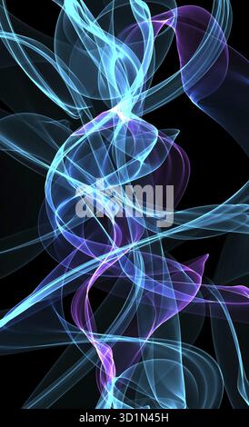Blue background curved lines on black wallpaper Stock Photo