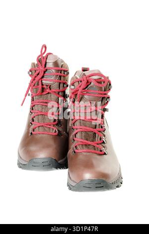 A pair of Hiking boots, isolated on white background Stock Photo - Alamy